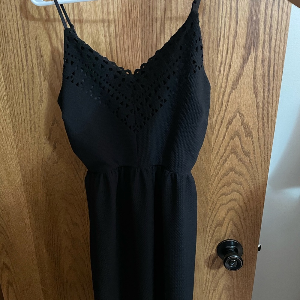 Black cocktail knee length dress